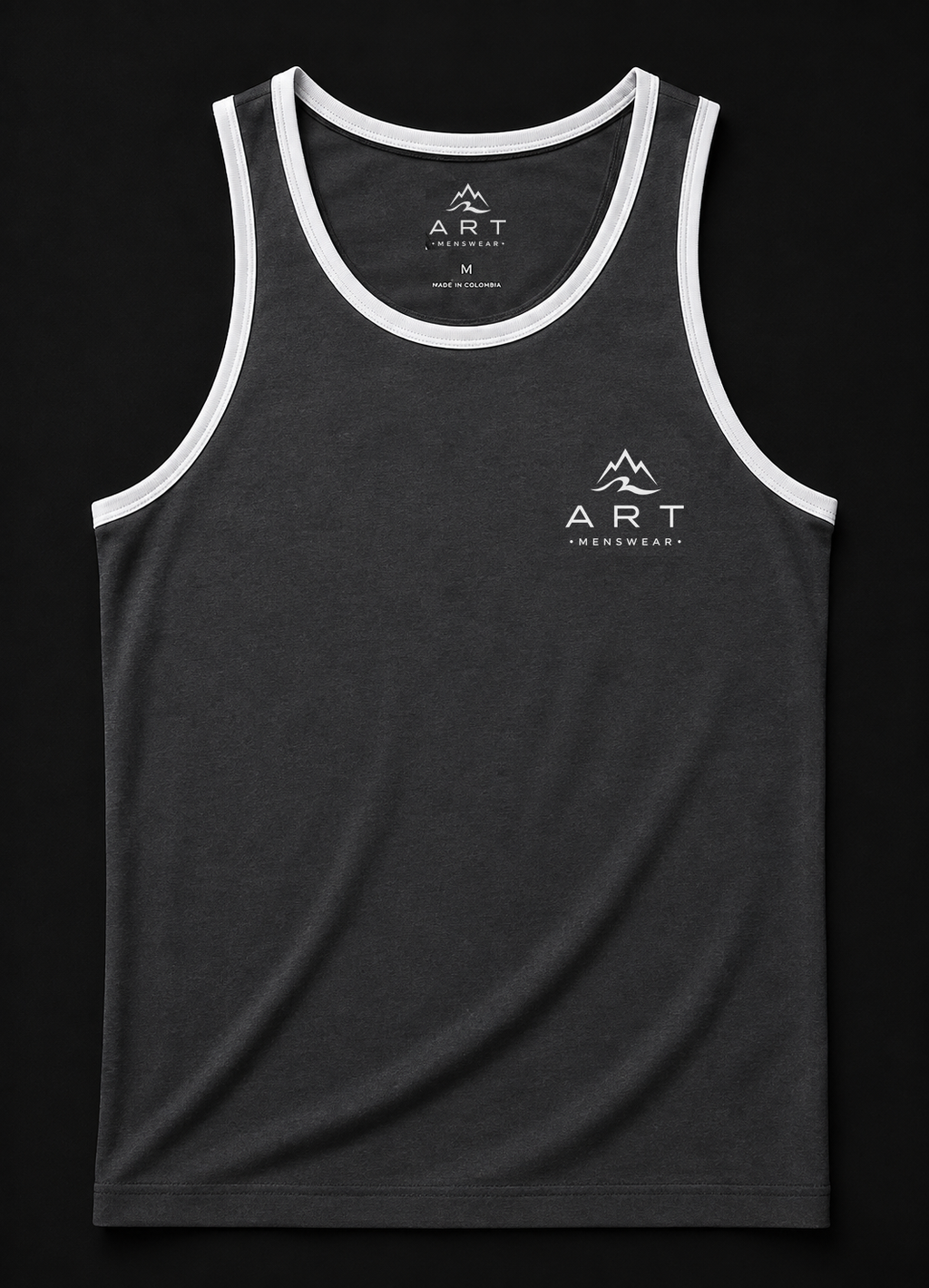 Camisilla Premium ART — Carbón / Blanco