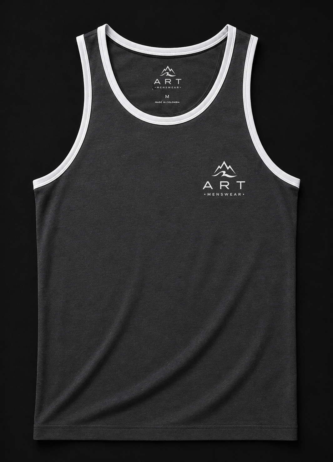 Camisilla Premium ART — Carbón / Blanco