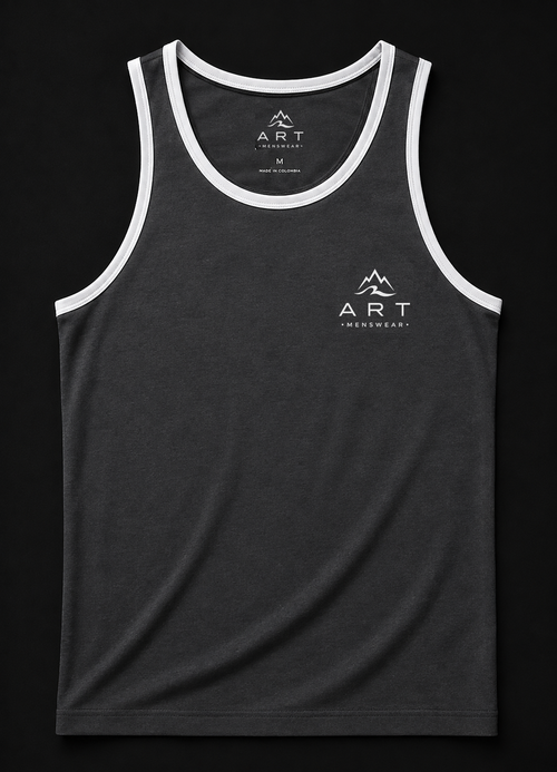 Camisilla Premium ART — Carbón / Blanco