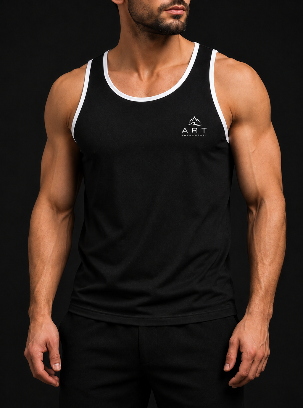 Camisilla Premium ART — Negro / Blanco