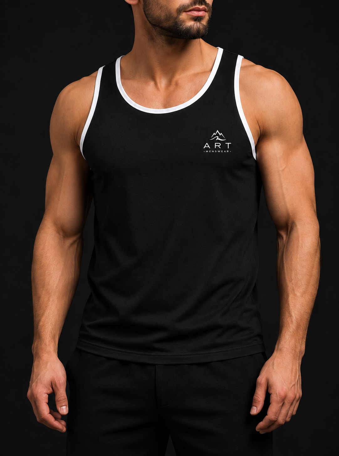 Camisilla Premium ART — Negro / Blanco